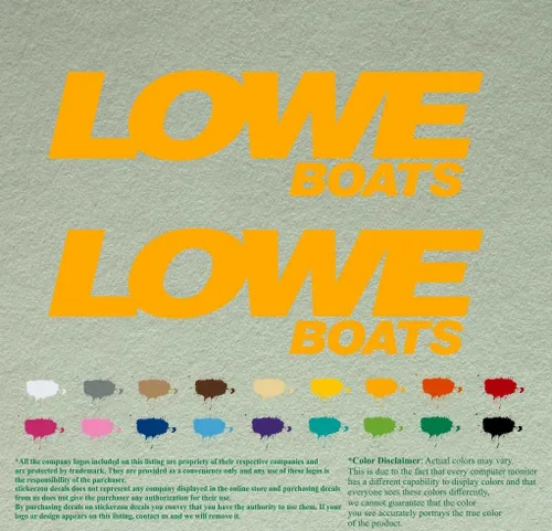 Vista 9 de Par de calcomanías de vinilo de repuesto compatibles con Lowe Boats, motor fuera de borda, juego de 2 (12 pulgadas, negro 070)