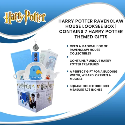 Vista 6 de Toynk Harry Potter Ravenclaw House LookSee Box Contiene 7 regalos temáticos oficiales de Harry Potter, incluyendo diarios Ravenclaw, imanes y más