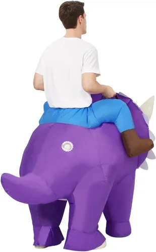 Vista 6 de GOOSH Disfraz inflable de dinosaurio para adultos, disfraz de Halloween para mujeres y hombres, divertido disfraz inflable para fiesta de Halloween