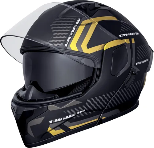 Vista 8 de Cascos modulares abatibles de doble visera para motocicleta, de cara completa, para adultos, BMX, de cuatro ruedas, para hombres y mujeres, aprobado