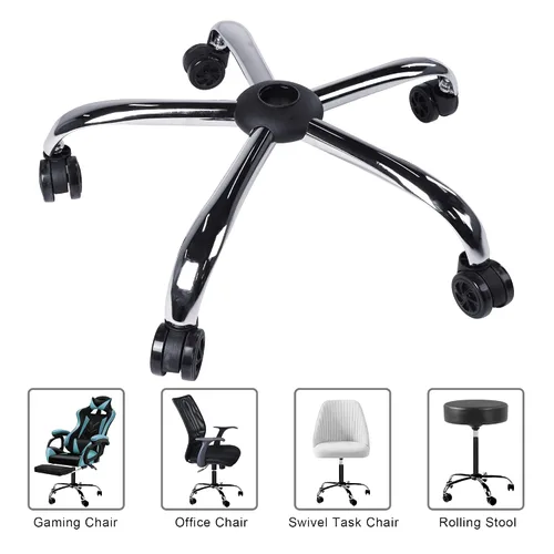 Vista 5 de Frassie Base de silla de oficina de 25 pulgadas con 5 ruedas, universal, resistente, 2500 libras, repuesto de pieza de base de silla de metal