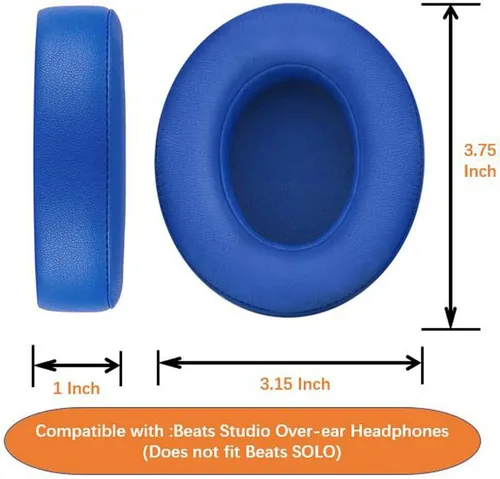 Vista 5 de QOQOON Almohadillas profesionales de repuesto para auriculares Beats Studio 2 y 3 (B0501, B0500) con cable e inalámbrico, no es compatible con Beats