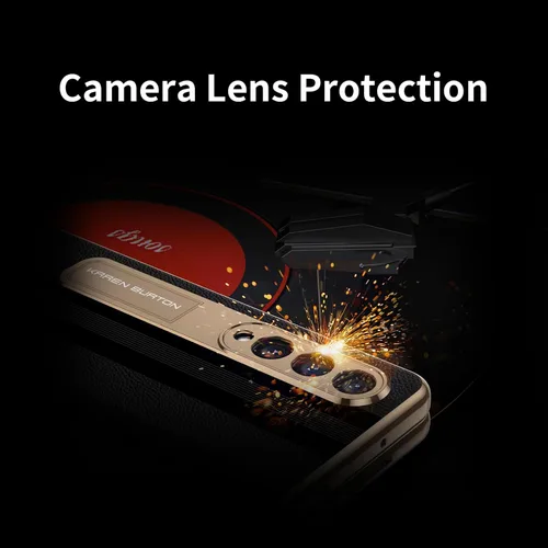 Vista 7 de Funda para teléfono Samsung Galaxy Z Fold 4 [piel auténtica de lujo Premier] [Protección de bisagra de cuerpo completo]