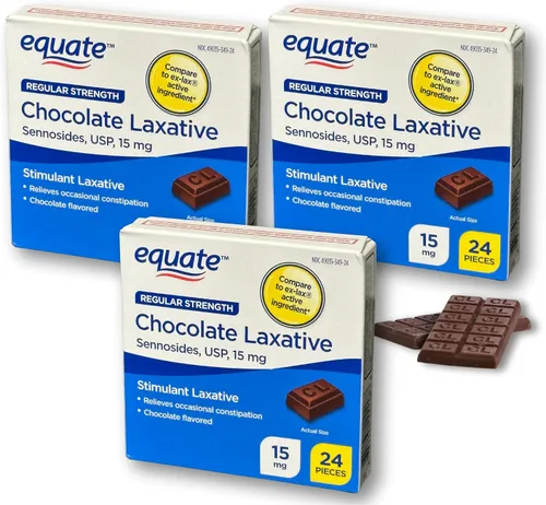 Vista 5 de Laxantes de chocolate - Chocolate laxante Senna 24 ct, 15 mg (paquete de 3), en caja por Fusion Shop Store