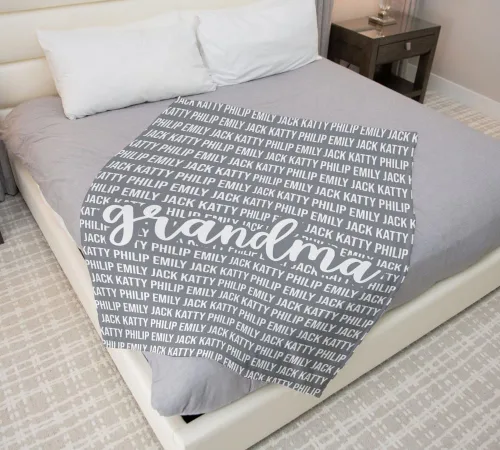Vista 4 de Personalized Grandma Blanket, Gifts for Grandmother from Grand Kids, Name Blankets for Mimi, Gigi, Nana (Grandma 01)