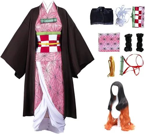 Vista 7 de Disfraz rosa para cosplay, disfraz de anime para mujer, disfraz de Halloween
