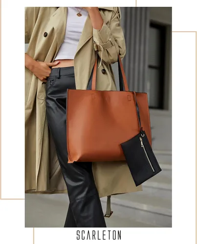 Vista 6 de Scarleton Leather Tote Bag for Women, Womens Purses and Handbags, Reversible Tote Bags for Women, Purses for Women, H1842
