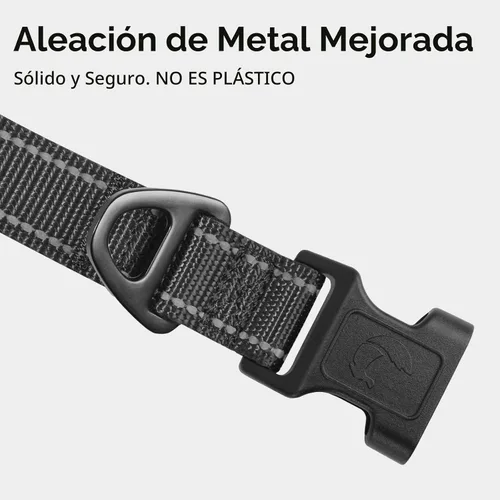 Vista 3 de Joytale - Collar reflectante para perro, collar de nailon transpirable con acolchado de neopreno suave para mascotas, ajustable para cachorros