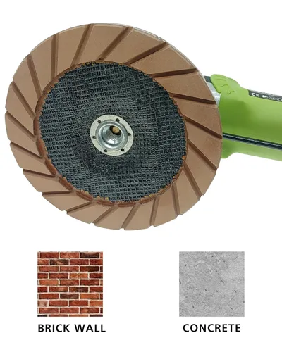 Vista 5 de Rueda de taza de molienda de hormigón Rueda de cerámica de diamante de 7 pulgadas para molienda de piso, se adapta a amoladora angular de eje de 5/8