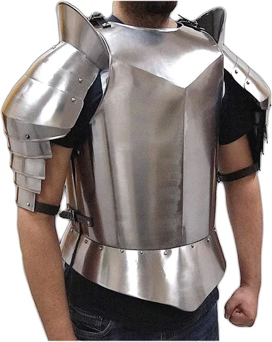Vista 6 de IOTC Medieval Times - Pechera de acero, talla única, cromada, Cromado