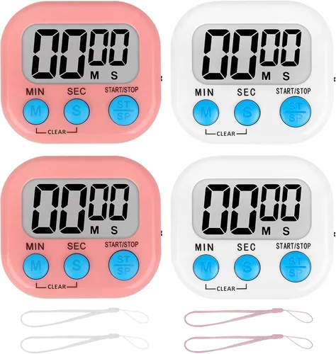 Vista 15 de ZILLEEN Temporizador de aula para niños y profesores, paquete de 2 temporizadores digitales, blanco y negro