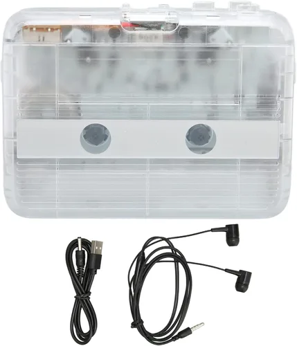 Vista 6 de Reproductor de casete portátil, reproductor de cinta Bluetooth, radio FM, reproductor de cinta de casete estéreo/grabadora con auriculares, función