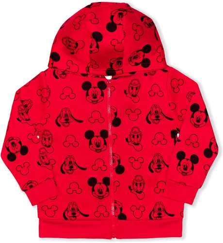 Vista 3 de Disney Mickey Mouse - Sudadera con capucha para niños pequeños y pequeños, paquete de 2 unidades, color rojo y negro