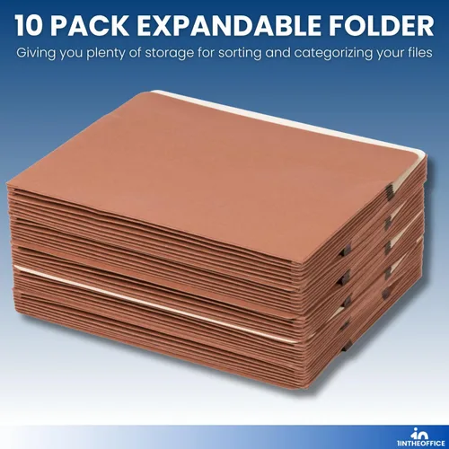 Vista 7 de 1InTheOffice Bolsillos expandibles para archivos, organizador de archivos de acordeón, tamaño carta, marrón rojizo, 8 1/2 x 11 pulgadas, capacidad