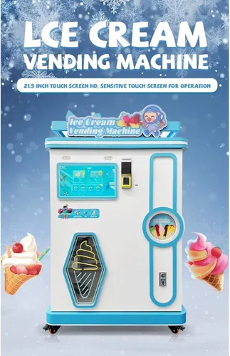 Vista 3 de Máquina expendedora inteligente de helados, fabricante de postres comercial completamente automático con monitoreo remoto y sistema de alerta