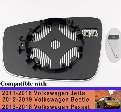 Vista 2 de Cristal de espejo calefactable del lado del pasajero VW compatible con Volkswagen VW Passat 2011-2018 Mirror Beetle Jetta Power espejo lateral
