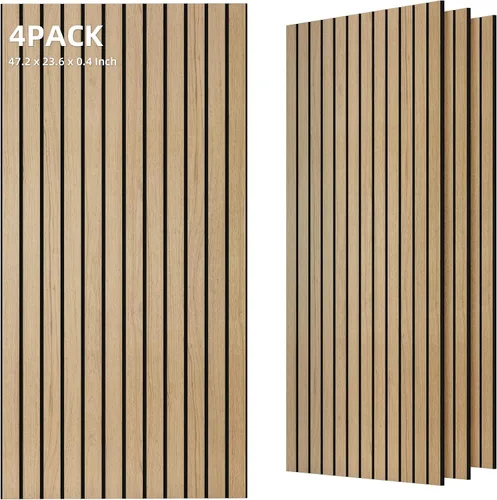 Vista 36 de TO-TH Juego de 4 paneles de pared insonorizados de 47.2 x 23.6 pulgadas con aspecto de madera, absorben el sonido, paneles acústicos grandes
