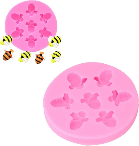 Vista 3 de Molde para pastel, molde de pastel en forma de abeja, molde de silicona para chocolate, para decoración de pasteles, fondant, herramienta