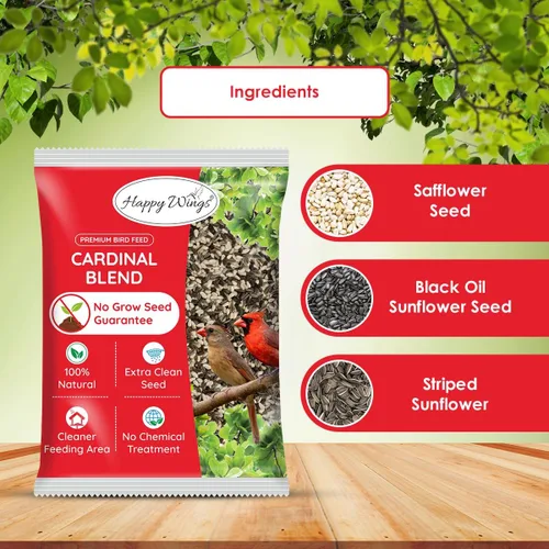 Vista 3 de Happy Wings Mezcla de alimento para pájaros Cardinal Blend de 5 libras