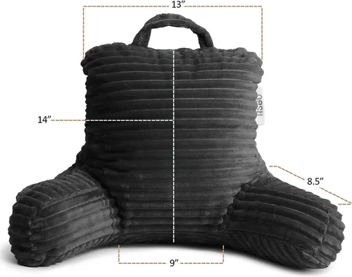 Vista 5 de Nestl Almohada de lectura para niños y adolescentes con espuma viscoelástica triturada, almohadas de respaldo de felpa de corte lujoso para leer