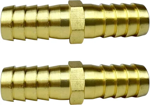 Vista 2 de 2 piezas de accesorios de manguera de latón de 1/2 pulg. con púas, accesorios de empalme de metales, reparador, acoplador de púas igual, adaptador