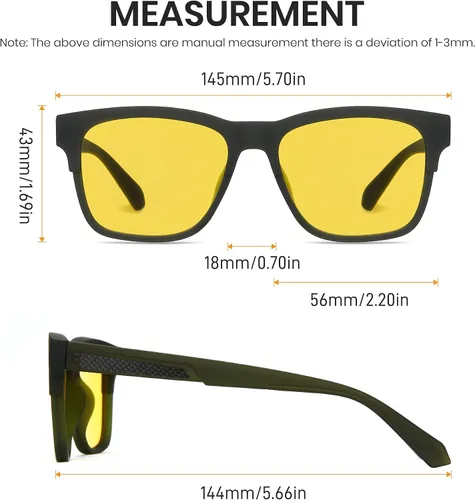 Vista 7 de Cyxus Gafas de sol rectangulares polarizadas para hombre, con protección UV, marco TR de moda, 2023, para hombre