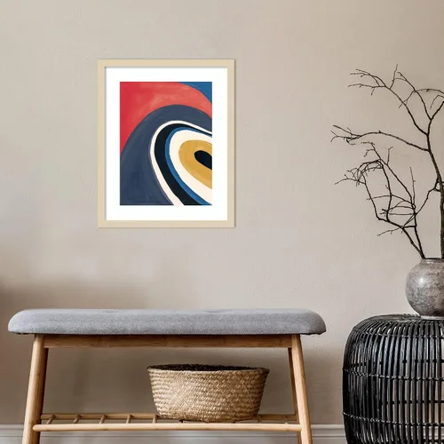 Vista 5 de Amanti Art Framed Wall Art Print 21x17 In the Groove I Retro by Danhui Nai, Abstract Wall Art, Modern Contemporary Decor, Small Poster Painting