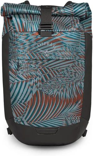 Vista 2 de Osprey Transporter - Mochila para portátil con tapa enrollable, estampado de hojas de palma