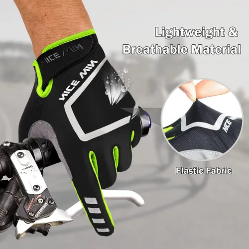 Vista 2 de NICEWIN Cycling Bike Gloves Men Women, Padded Anti-Slip Mountain Bike Gloves, Touch Screen Full Finger Road Bicycle Biking Gloves