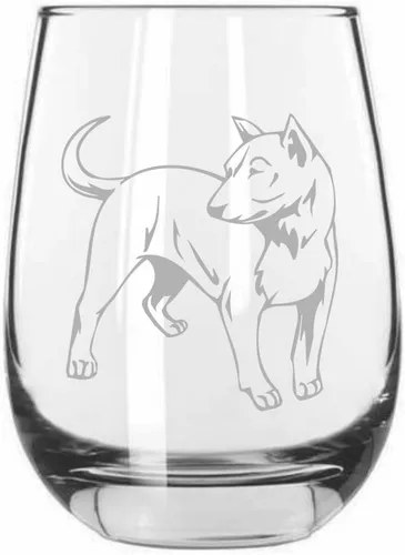 Vista 436 de Shar Pei (chino) - Vaso de vino sin tallo grabado para perro, 15.25 onzas
