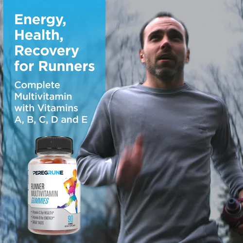 Vista 2 de Runner - Gomitas multivitamínicas – Vitamina diaria para correr con vitaminas A, C, D, E y complejo B – 50% menos de azúcar – Antioxidantes
