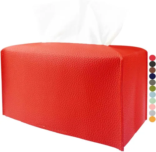 Vista 8 de Cubierta de Caja de Paños Grande Rectangular – Soporte de Caja de Paños Rectangular de Tamaño Plus con Cinturón Inferior [JESMINI, Negro] Soporte