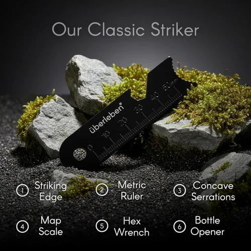 Vista 8 de überleben Hexå Ferro Rod Fire Starter Survival Tool – Up to 20,000 Strikes, 1/2" Thick Hexagon Fire Steel with Multi-Tool Striker & Lanyard