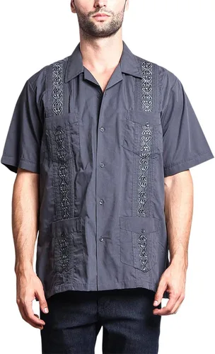 Vista 28 de G-style EE. UU. Remera playera mangas cortas de guayabera cubana para hombres