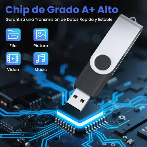 Vista 3 de ABLAZE Paquete de 10 unidades flash de 128 MB, USB 2.0 con cordones