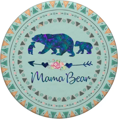 Vista 3 de PopSockets PopSockets Swappable PopGrip - Mamá Oso de dos bebés en menta verde