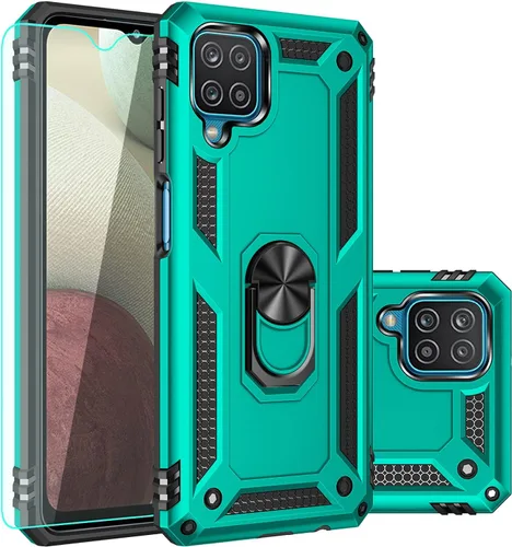 Vista 13 de Funda para Galaxy A12, con protector de pantalla, grado militar, 16 pies, probada contra caídas con soporte magnético, funda protectora para Galaxy