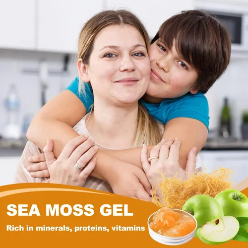 Vista 6 de Gel de Musgo Marino (28OZ), Gel de Seamoss Irlandés Crudo Vegano, Suplementos de Vitaminas y Minerales para el Sistema Inmune y Digestivo, Manzana