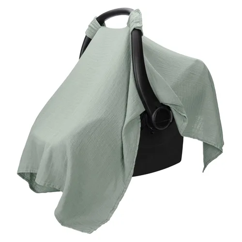 Vista 9 de Comfy Cubs Funda para Asiento de Coche de Bebé - Mezcla Suave y Transpirable de Rayón de Bambú y Algodón Muselina - Toldo Ligero para Protección