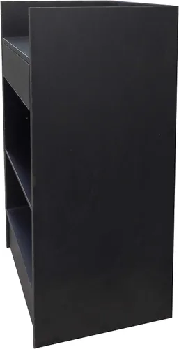 Vista 4 de FixtureDisplays® Soporte negro para caja registradora con estante de almacenamiento ajustable 119721