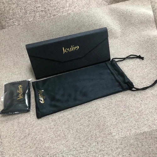 Vista 5 de Jeulia Gafas de sol cuadradas polarizadas clásicas semirsin montura para hombres y mujeres con montura de metal con montura UV400