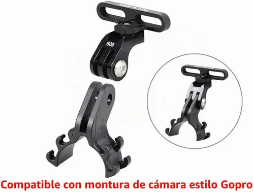 Vista 5 de Soporte para linterna de luz de bicicleta, soporte de clip para bicicleta de carretera, parte de ciclismo, ajustable, compatible con adaptador