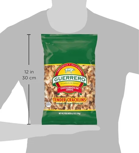 Vista 4 de Guerrero, Chicharrone Snack Crisps, Tender Cracklins, 6.5 onzas