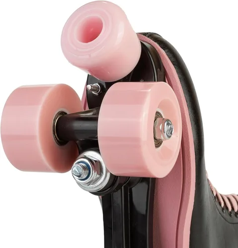 Vista 7 de Patines de ruedas para mujer, de piel sintética, para interiores y exteriores, patines brillantes para niñas o niños de 8 a 12 años