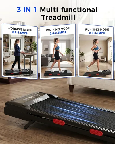 Vista 10 de Superun Walking Pad with 9% Auto Incline, Under Desk Treadmill for Home