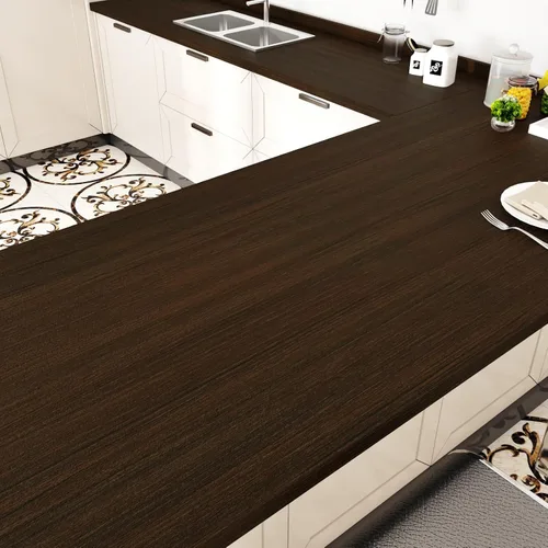 Vista 13 de Papel tapiz autoadhesivo de textura de madera rústica de vinilo marrón, impermeable, para encimera, cocina, gabinetes, envolturas, de 12 x 80
