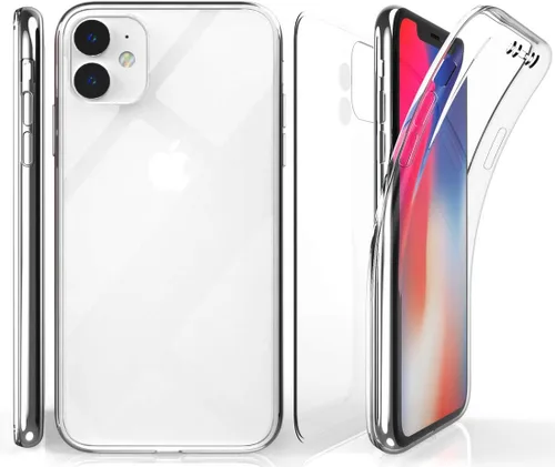 Vista 2 de Funda para iPhone 11, nueva envoltura de 360 grados [protección de cuerpo completo] Funda delgada de TPU transparente