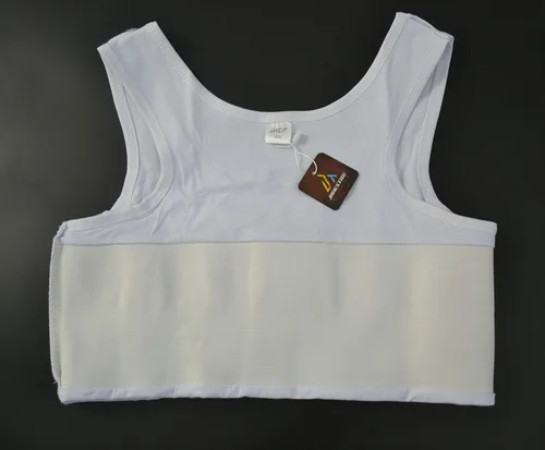 Vista 5 de BaronHong Tomboy Trans Lesbianas Pull On Cierre Pecho Carpeta Corta Tank Top Banda Elástica