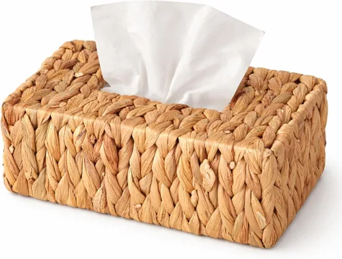 Vista 8 de Cubierta rectangular de mimbre para caja de pañuelos de jacinto de agua - alta