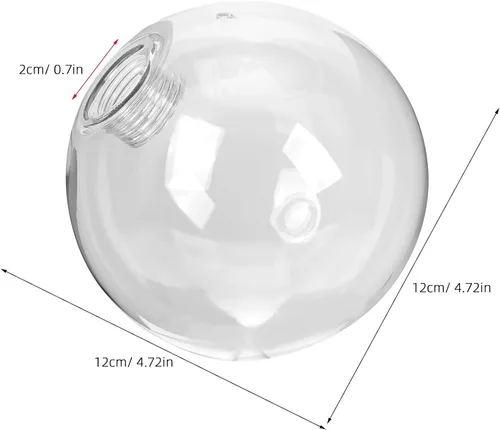 Vista 2 de Globo de luz de vidrio transparente esférico pantalla de cristal G9 roscada burbuja para luz (4.724 in) lámpara poste sombra